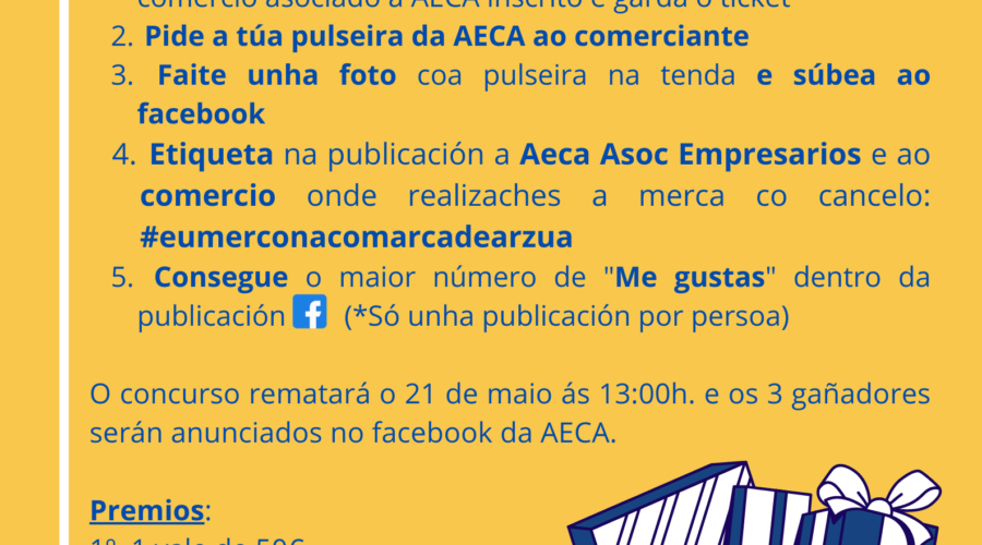 AECA CONVOCA O CONCURSO #eumerconacomarcadeArzua   A TRAVÉS DO FACEBOOK