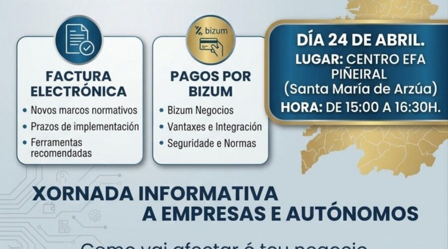 AECA organiza unha xornada formativa sobre factura electrónica e pagamentos por Bizum para o comercio de Arzúa